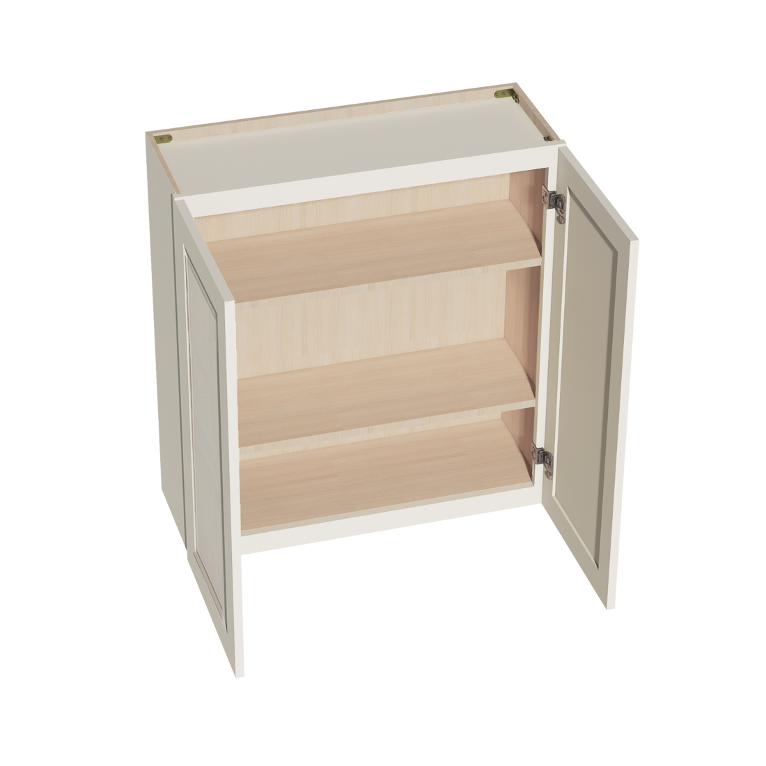 DI-W3336: Dallas Ivory Shaker 33"W x 36"H 2 Doors & 2 Shelves Standard Wall Cabinet