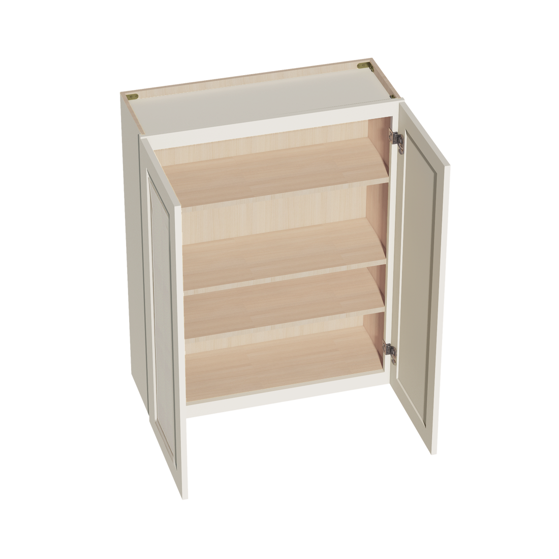 DI-W3342: Dallas Ivory Shaker 33"W x 42"H 2 Doors & 3 Shelves Standard Wall Cabinet