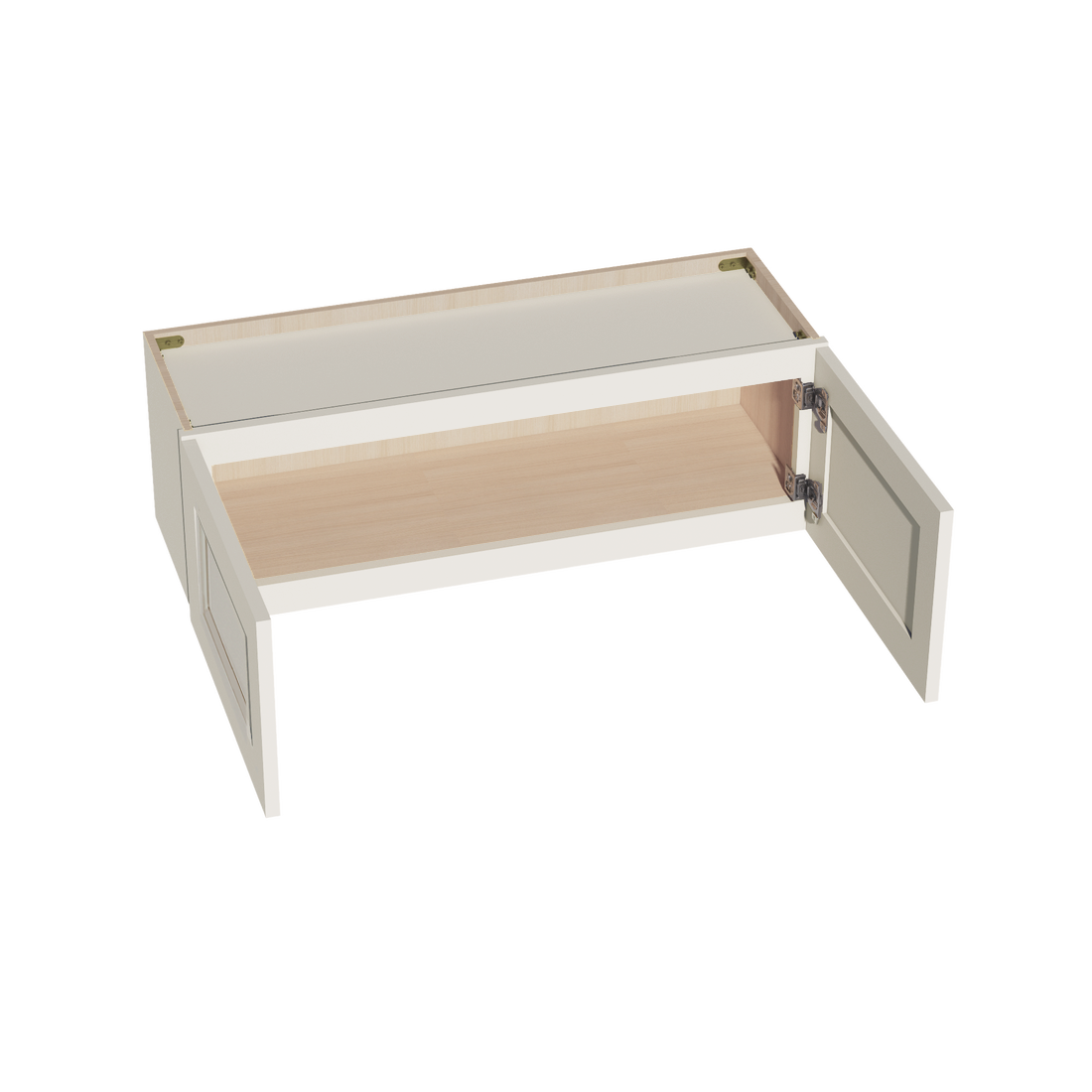 DI-W3612: Dallas Ivory Shaker 36"W x 12"H 2 Doors Standard Wall Bridge Cabinet