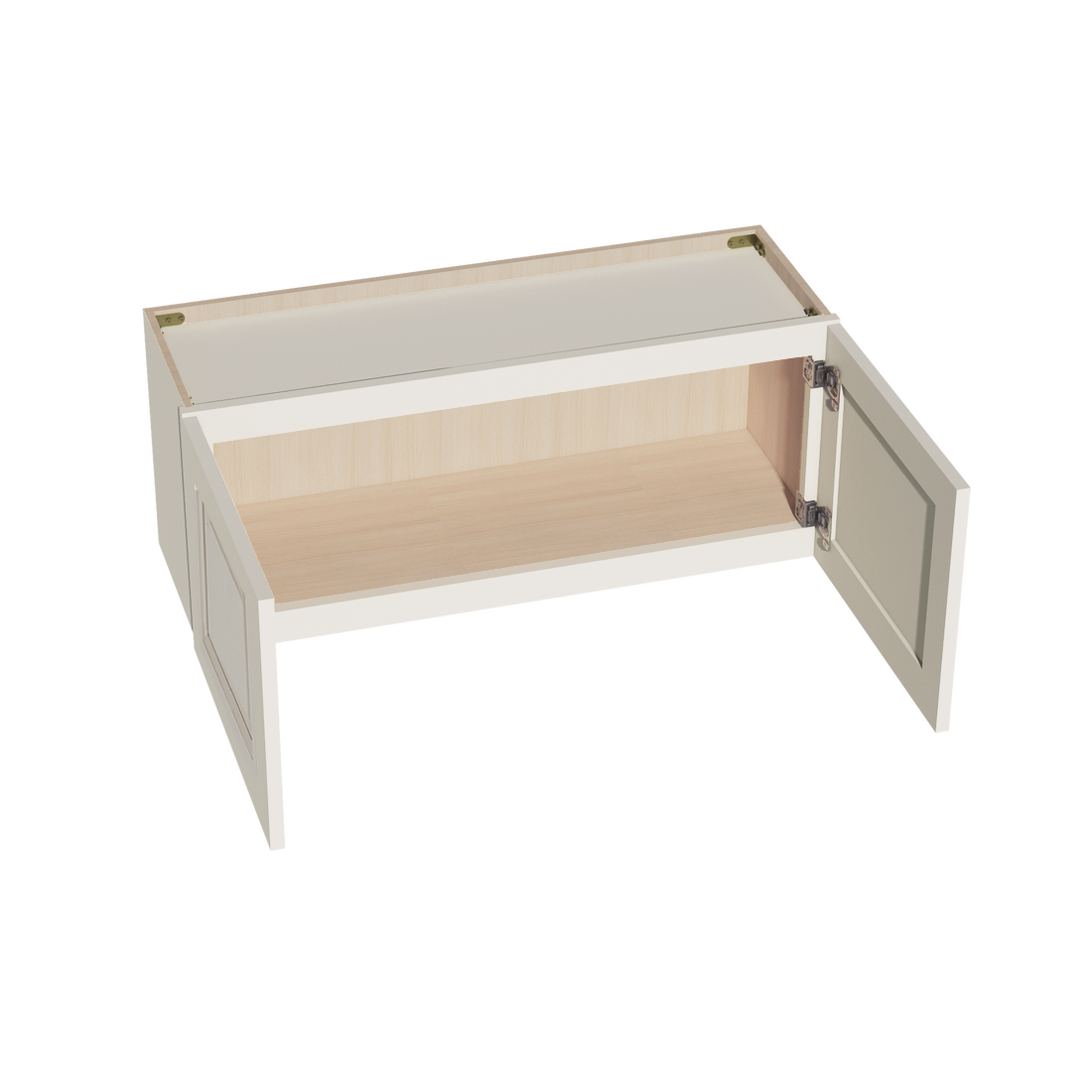 DI-W3615: Dallas Ivory Shaker 36"W x 15"H 2 Doors Standard Wall Bridge Cabinet