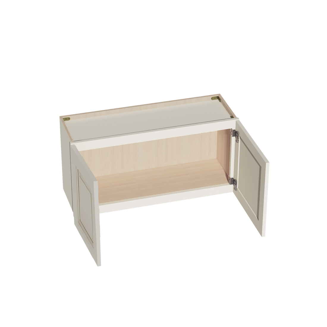 DI-W3618: Dallas Ivory Shaker 36"W x 18"H 2 Doors Standard Wall Bridge Cabinet