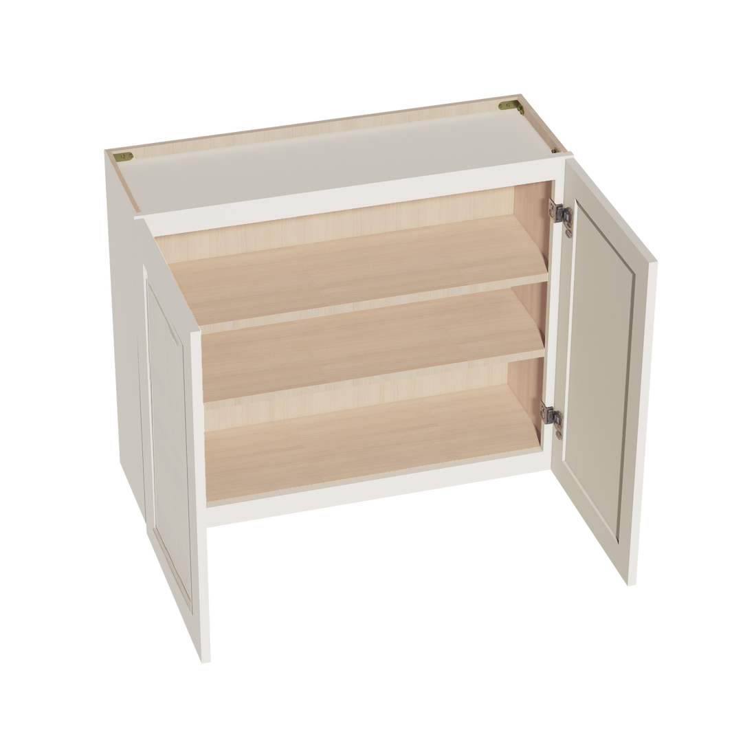 DI-W3630: Dallas Ivory Shaker 36"W x 30"H 2 Doors & 2 Shelves Standard Wall Cabinet