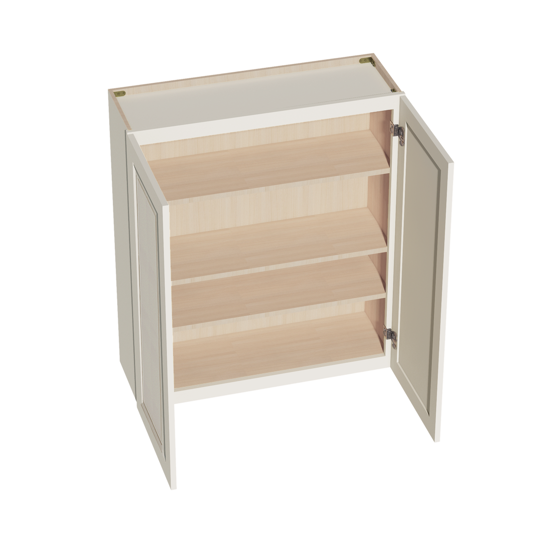 DI-W3642: Dallas Ivory Shaker 36"W x 42"H 2 Doors & 3 Shelves Standard Wall Cabinet