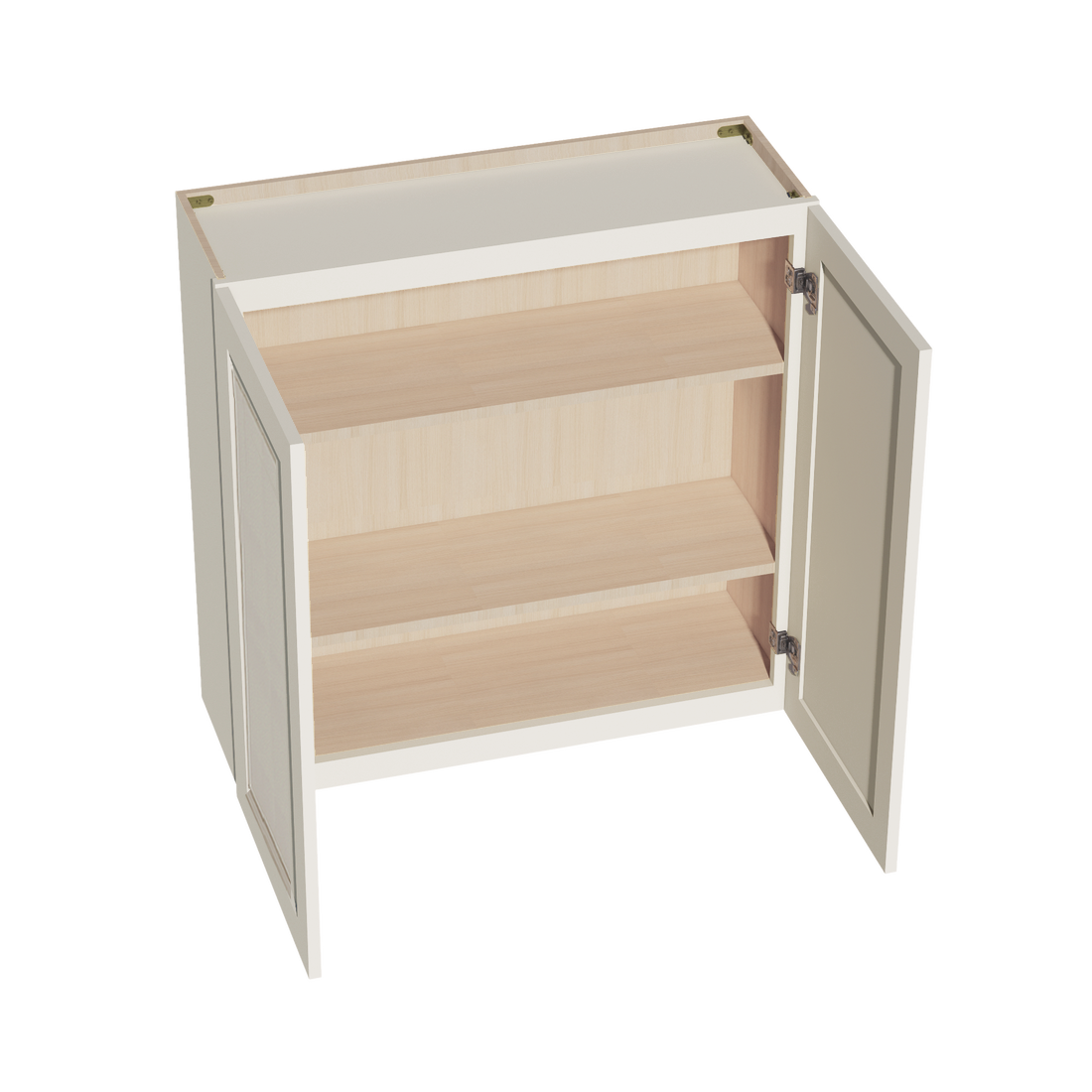 DI-W3636: Dallas Ivory Shaker 36"W x 36"H 2 Doors & 2 Shelves Standard Wall Cabinet