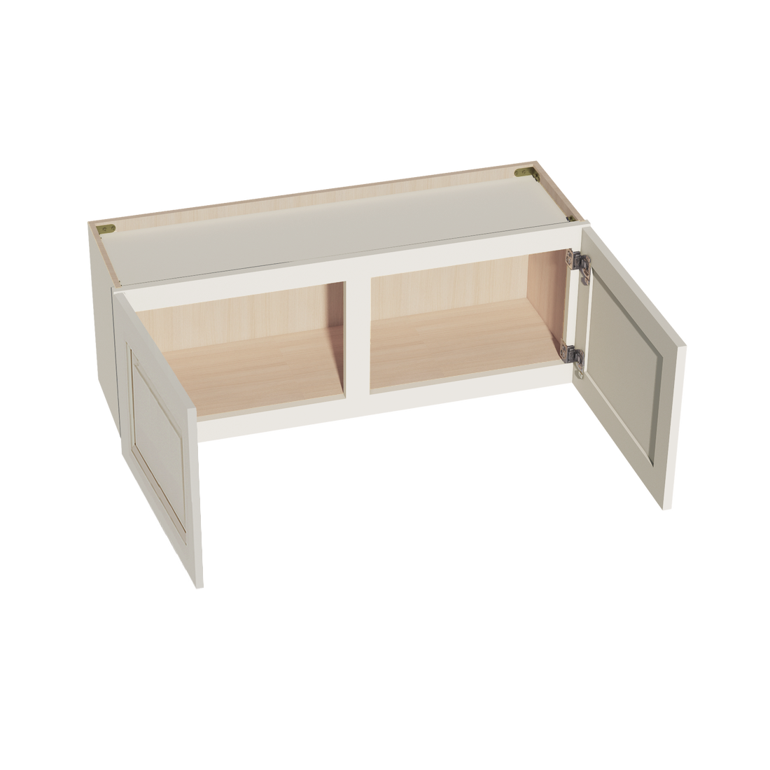 DI-W3915: Dallas Ivory Shaker 39"W x 15"H 2 Doors Standard Wall Bridge Cabinet