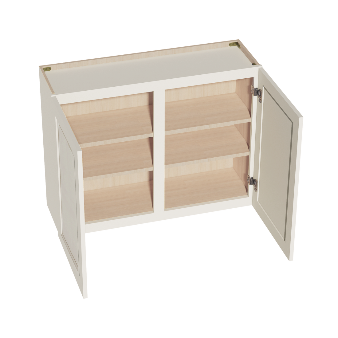 DI-W3930: Dallas Ivory Shaker 39"W x 30"H 2 Doors & 2 Shelves Standard Wall Cabinet