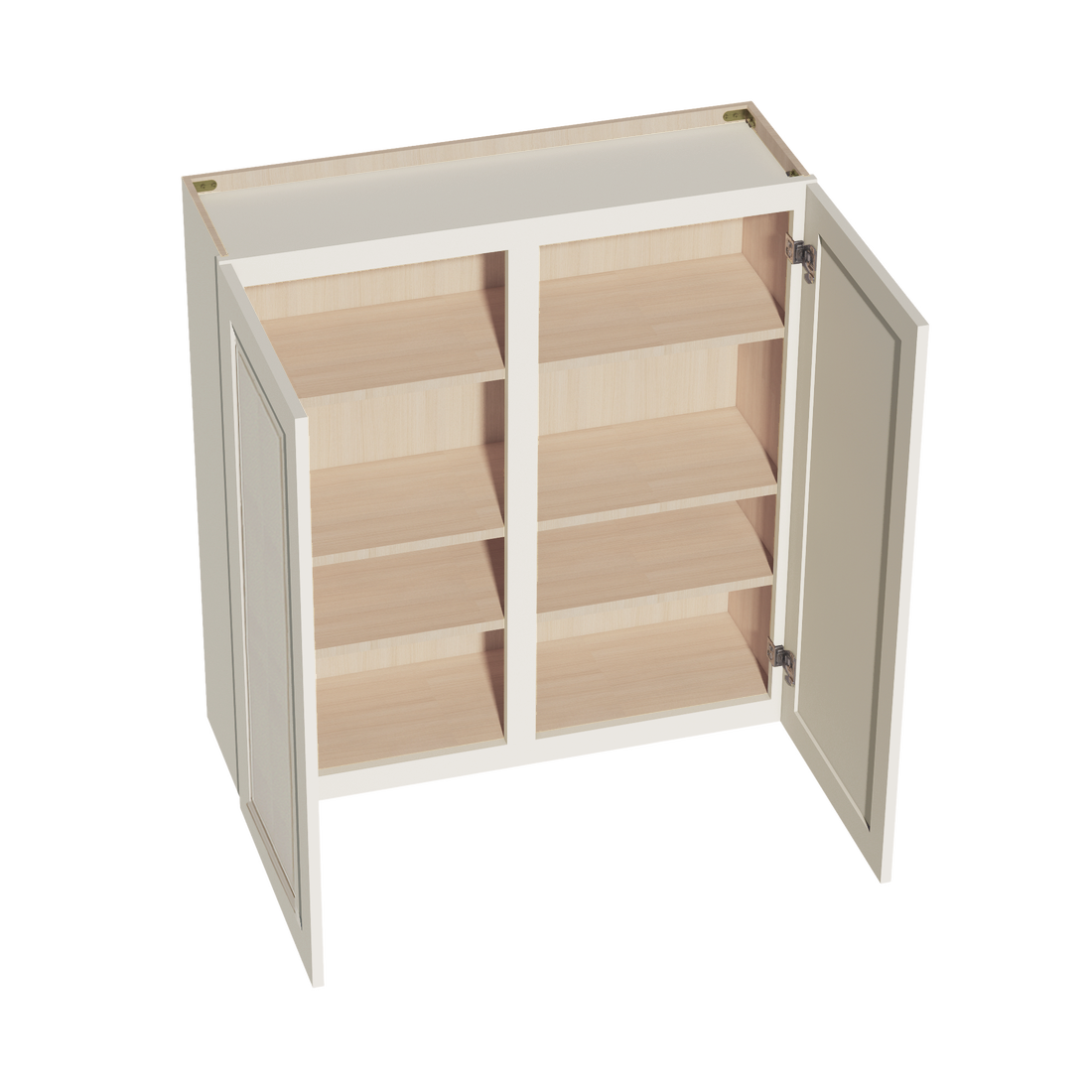 DI-W3942: Dallas Ivory Shaker 39"W x 42"H 2 Doors & 3 Shelves Standard Wall Cabinet