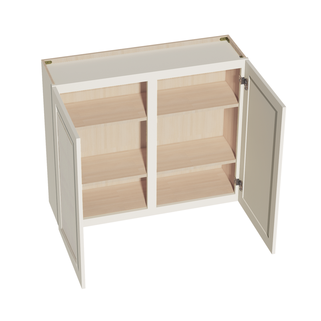 DI-W4236: Dallas Ivory Shaker 42"W x 36"H 2 Doors & 2 Shelves Standard Wall Cabinet