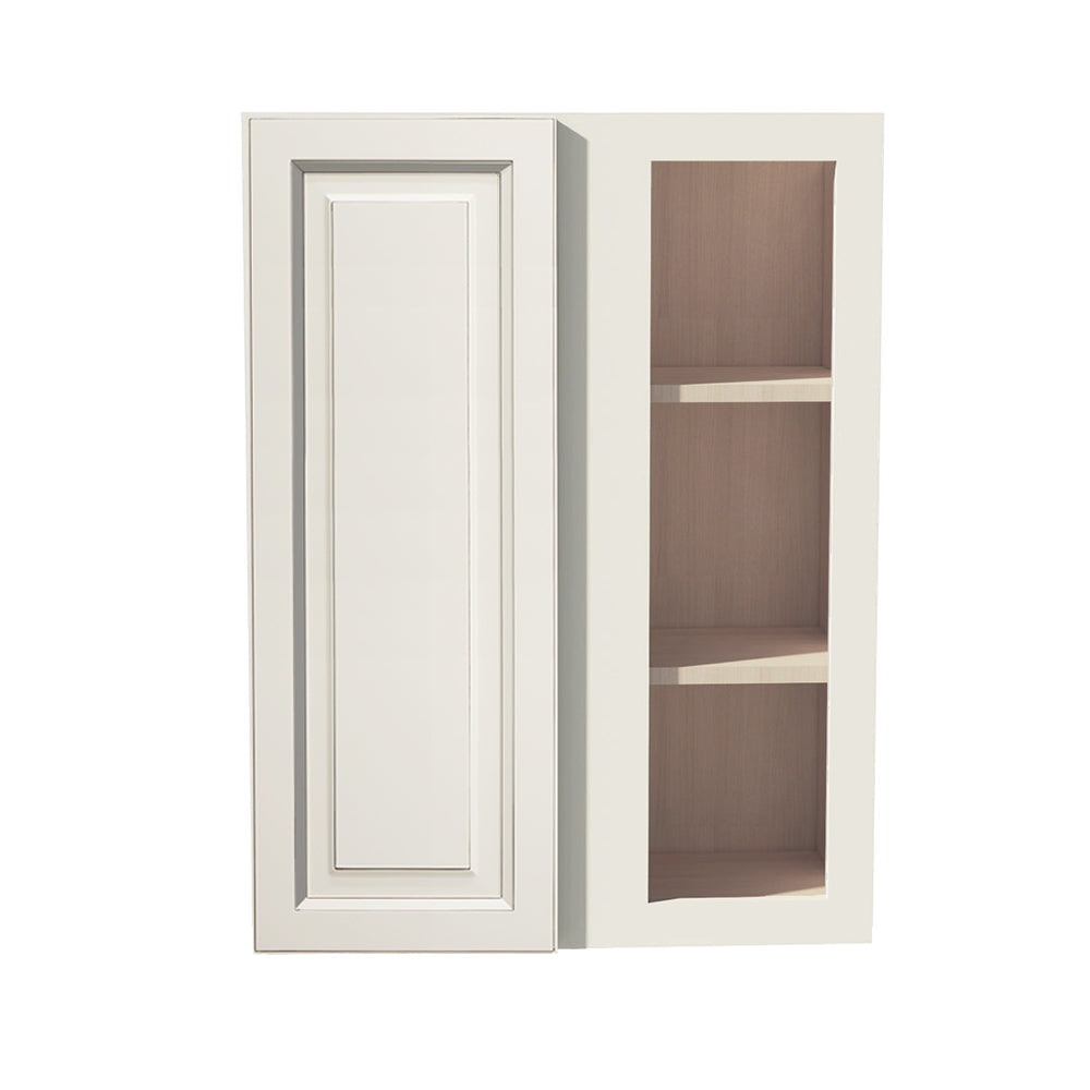 DI-WBC2736: Dallas Ivory Shaker 27"W x 36"H 1 Door & 2 Shelves Wall Blind Corner Cabinets