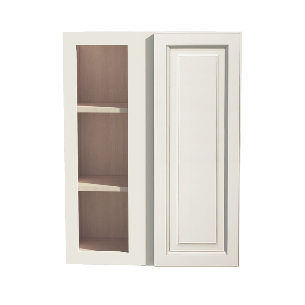 DI-WBC2736: Dallas Ivory Shaker 27"W x 36"H 1 Door & 2 Shelves Wall Blind Corner Cabinets