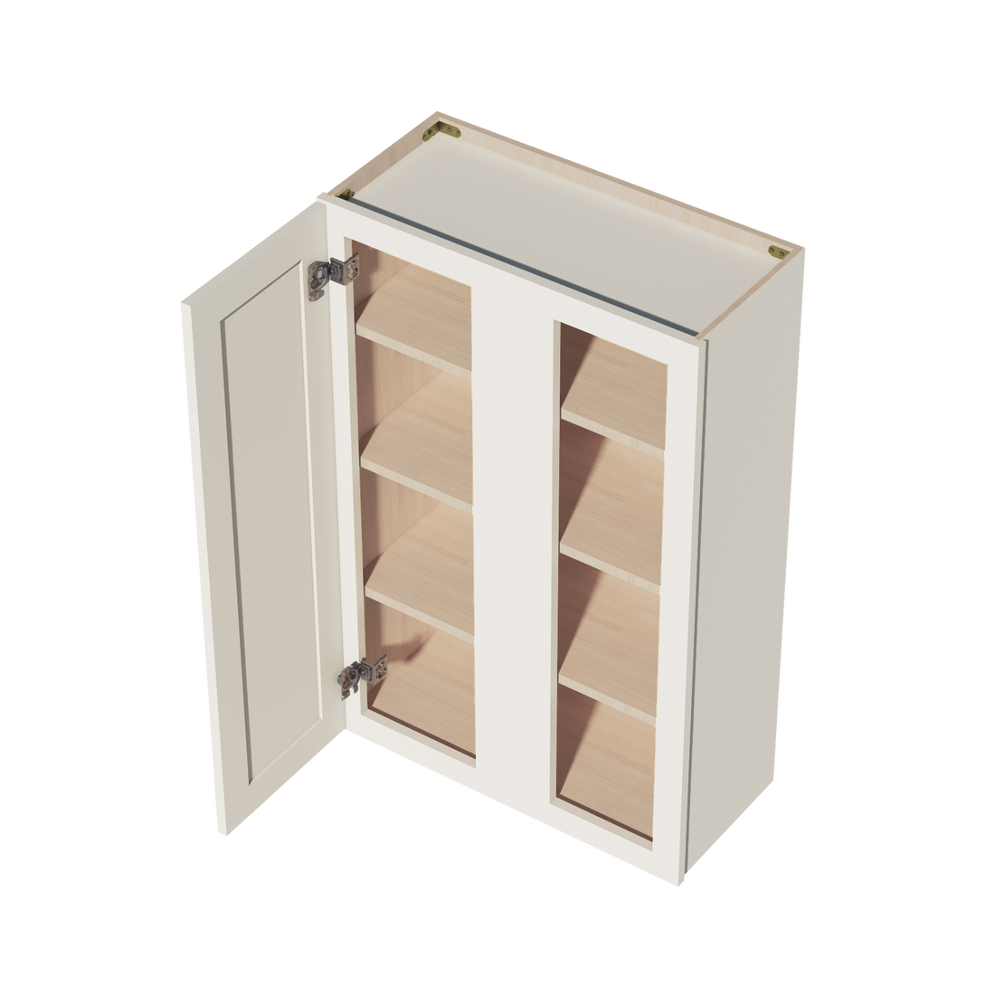 DI-WBC2742: Dallas Ivory Shaker 27"W x 42"H 1 Door & 2 Shelves Wall Blind Corner Cabinets