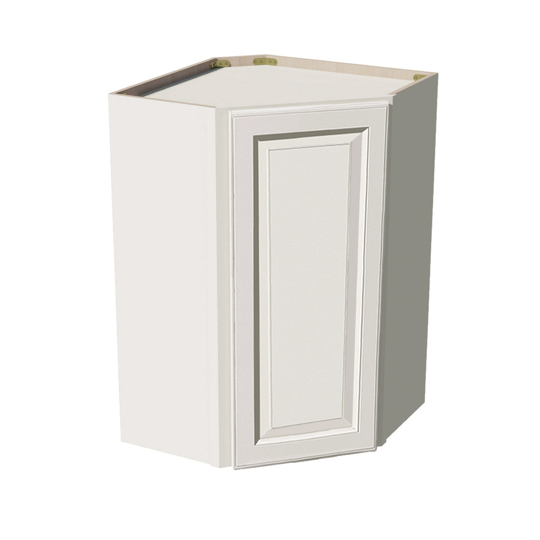 DI-WDI2436: Dallas Ivory Shaker 24"W x 36"H 1 Door & 2 Shelves Diagonal Wall Corner Cabinet