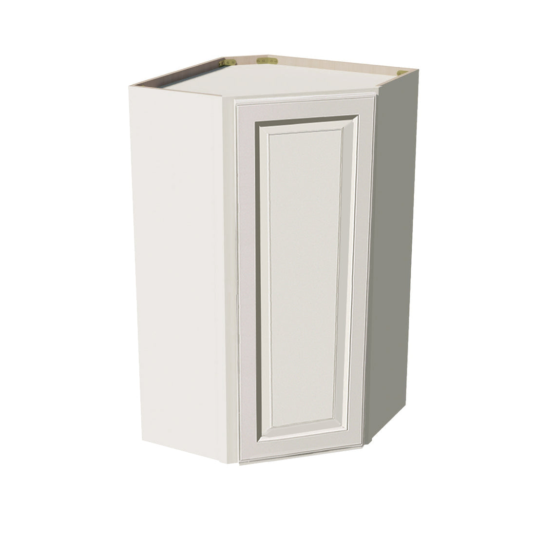 DI-WDI2442: Dallas Ivory Shaker 24"W x 42"H 1 Door & 2 Shelves Diagonal Wall Corner Cabinet