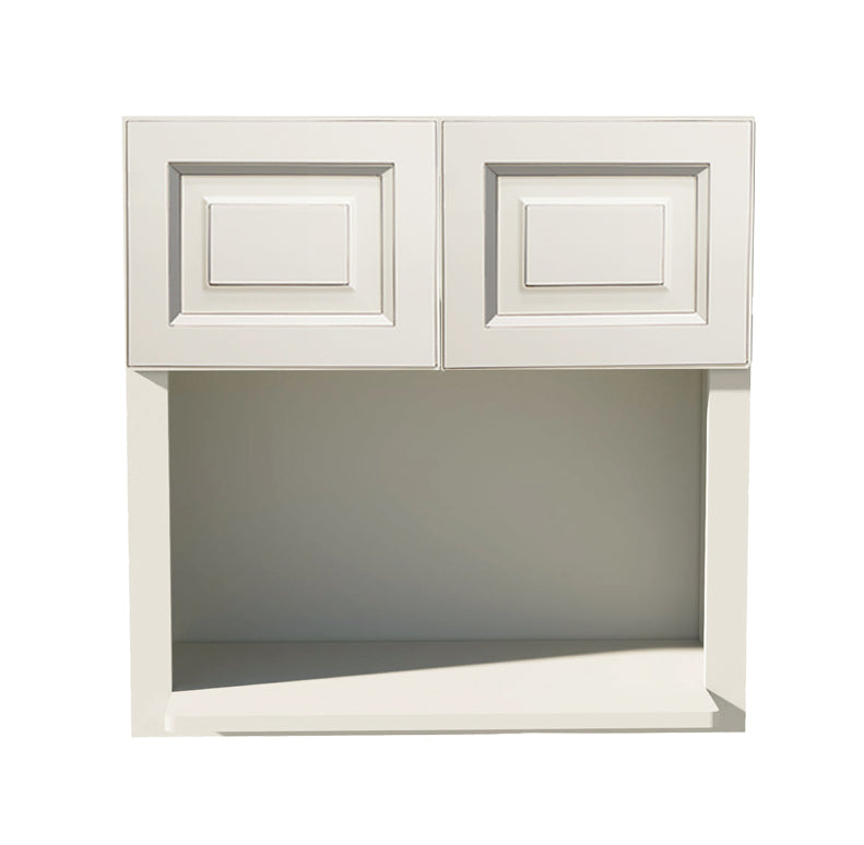 DI-WM3030: Dallas Ivory Shaker 30"W x 30"H 2 Doors Wall Built-in Microwave Cabinets
