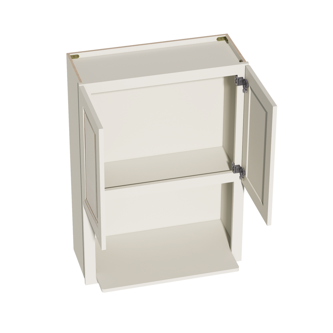 DI-WM3042: Dallas Ivory Shaker 30"W x 42"H 2 Door & 1 Shelf Wall Built-in Microwave Cabinets