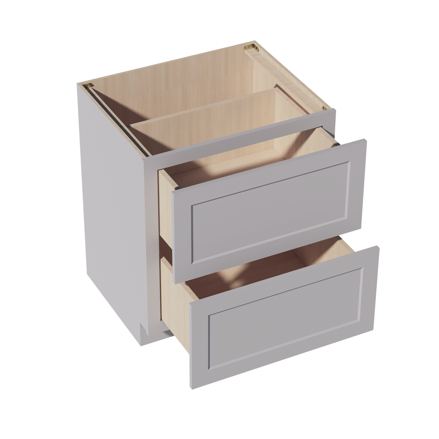 HA-DB30-2: Ash Gray Shaker 30" 2 Drawers Base Cabinet