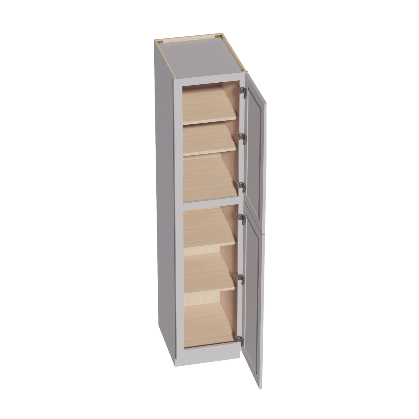 HA-TP1884: Ash Gray Shaker 18"W x 84"H x 24"D 2 Doors & 5 Shelves Tall Shelf Pantry Cabinets