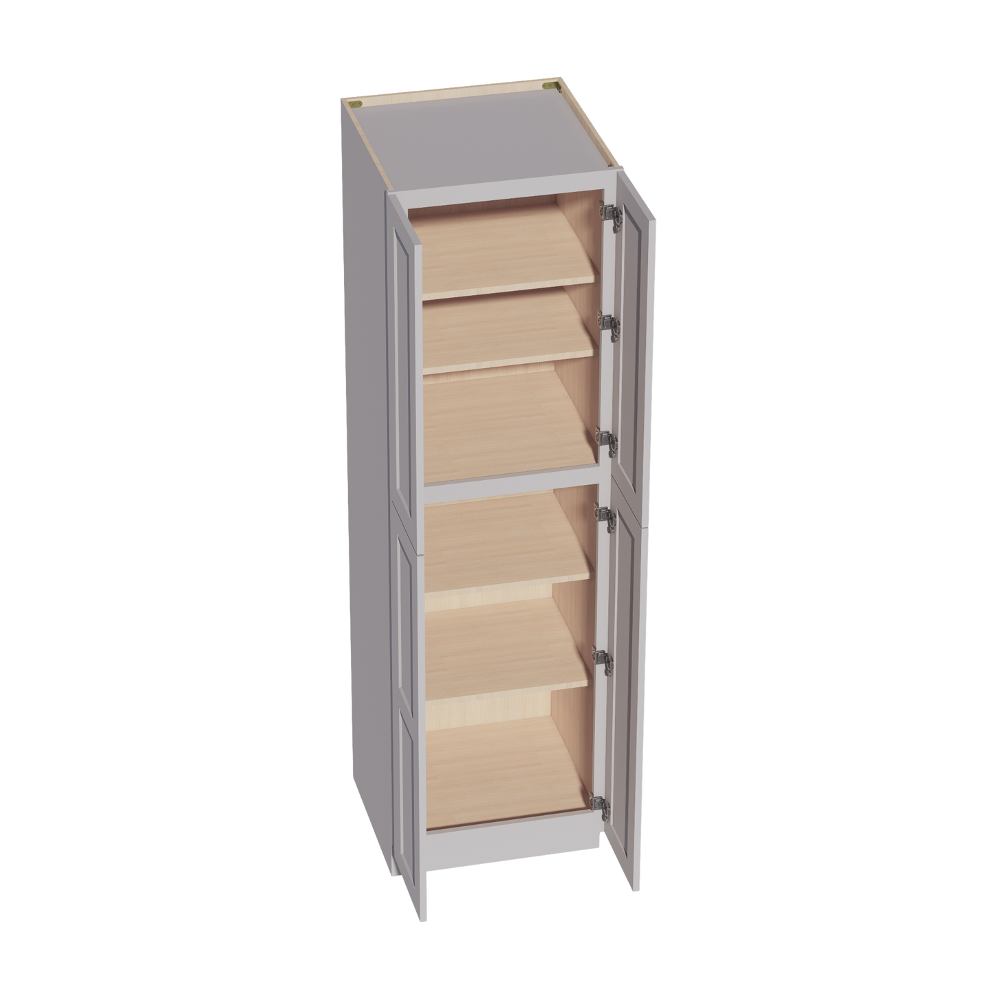 HA-TP2484: Ash Gray Shaker 24"W x 84"H x 24"D 5 Door & 5 Shelves Tall Shelf Pantry Cabinets