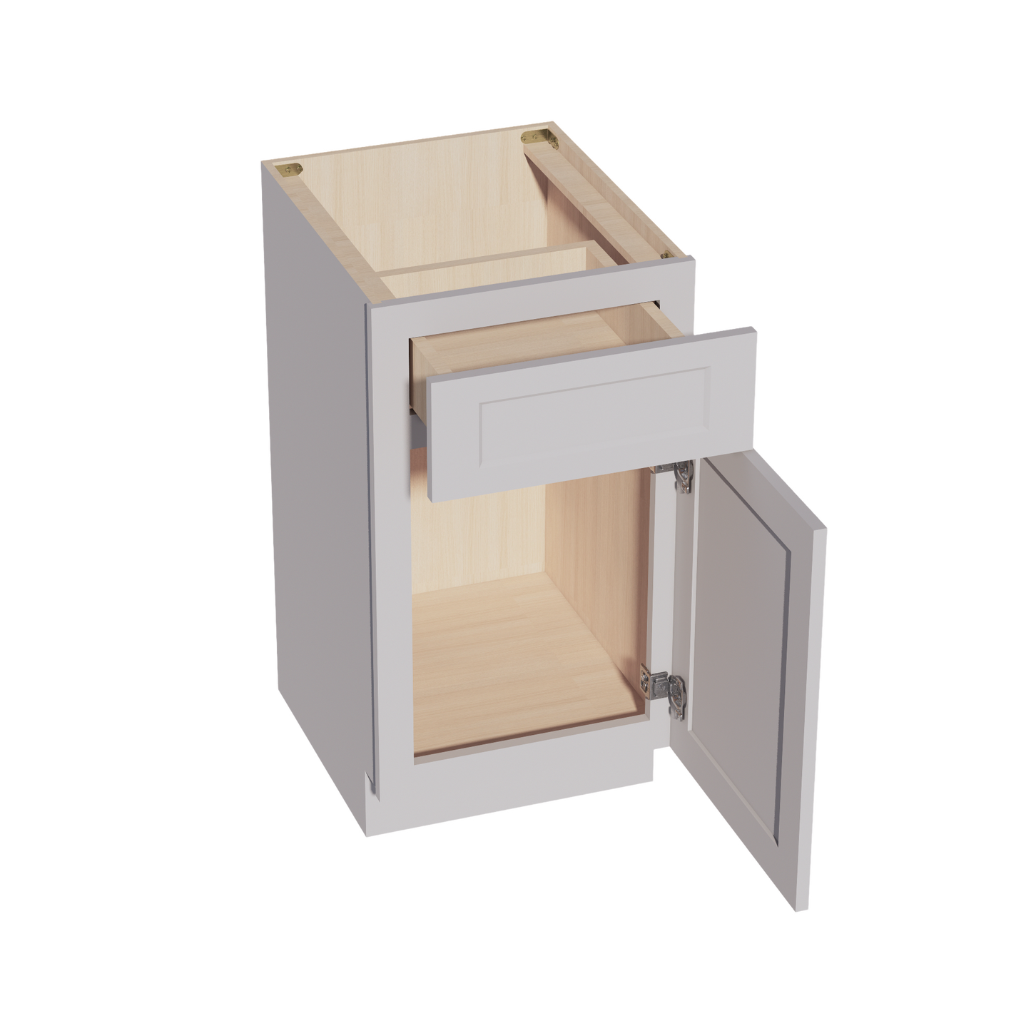HA-VB1821: Ash Gray Shaker 18"W x 34-1/2"H x 21"D 1 Door & 1 Drawer Single Door Vanity Base Cabinets