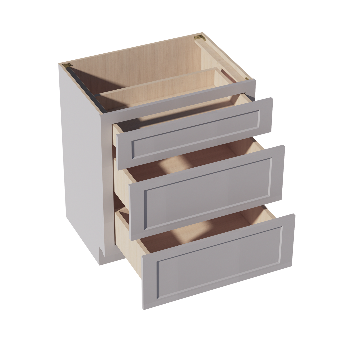 HA-VDB3021: Ash Gray Shaker 30"W x 34-1/2"H x 21"D 3 Drawers Vanity Base Cabinets