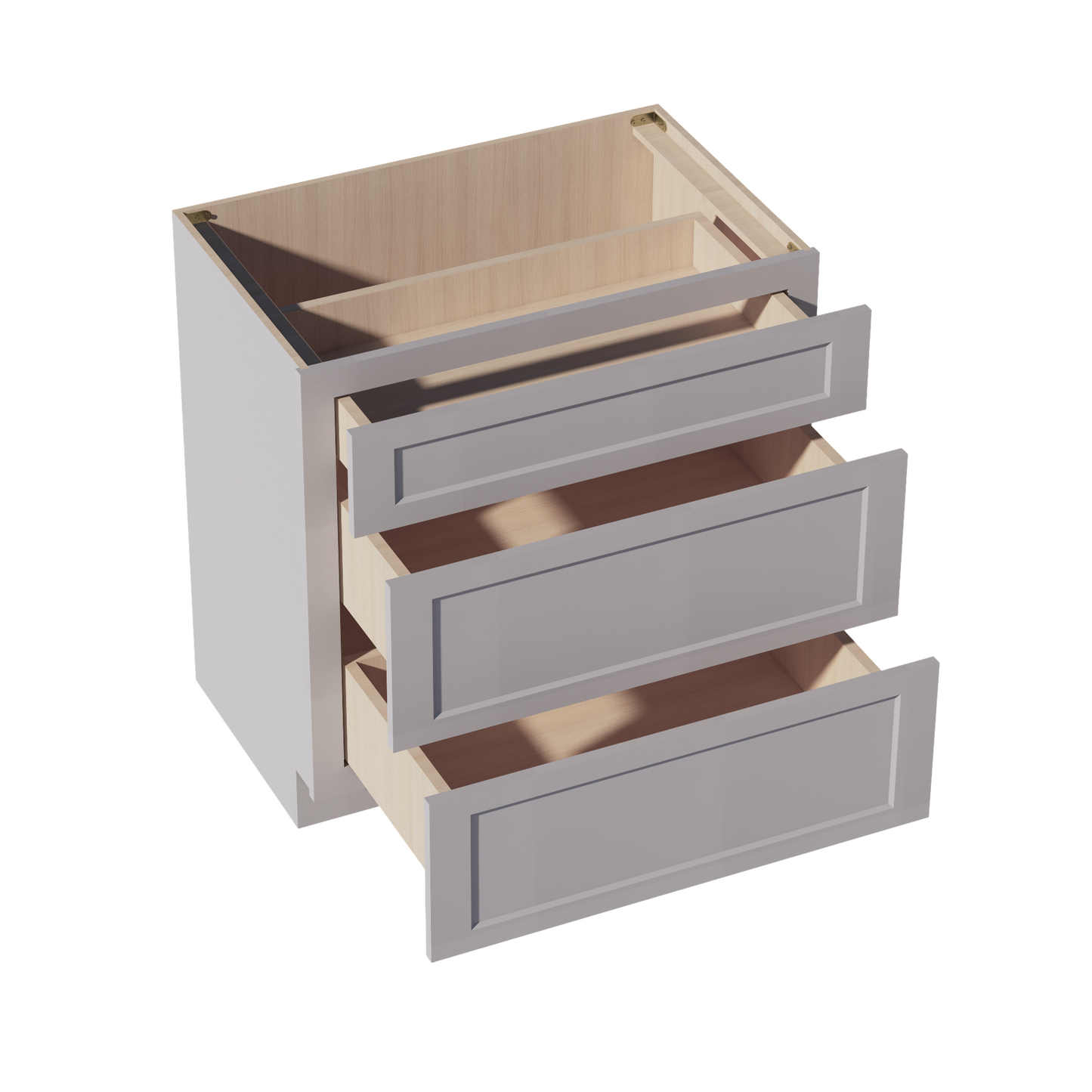 HA-VDB3321: Ash Gray Shaker 33"W x 34-1/2"H x 21"D 3 Drawers Vanity Base Cabinets
