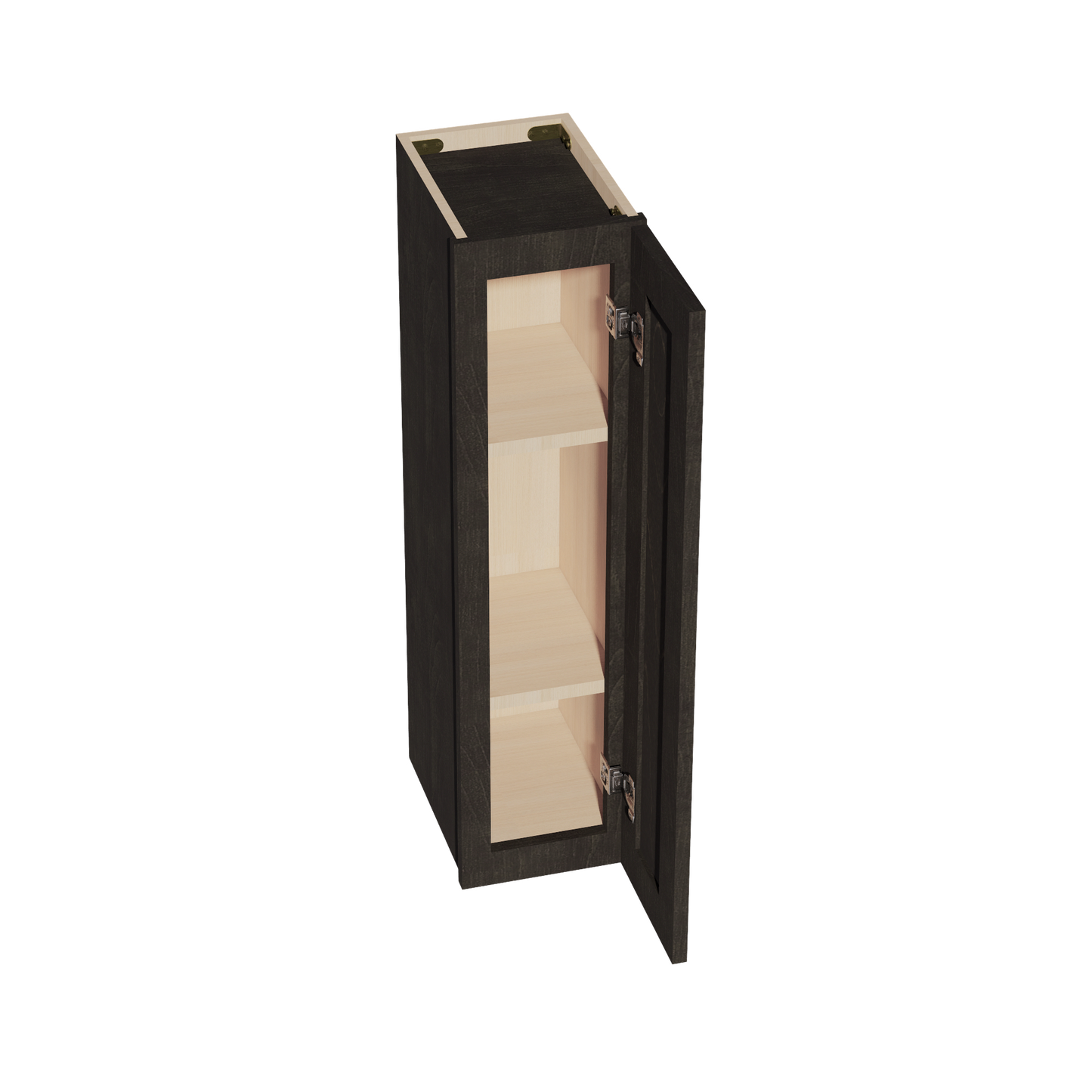 HG-W0936: Dark Gray Shaker 09"W x 36"H 1 Door & 2 Shelves Standard Wall Cabinet