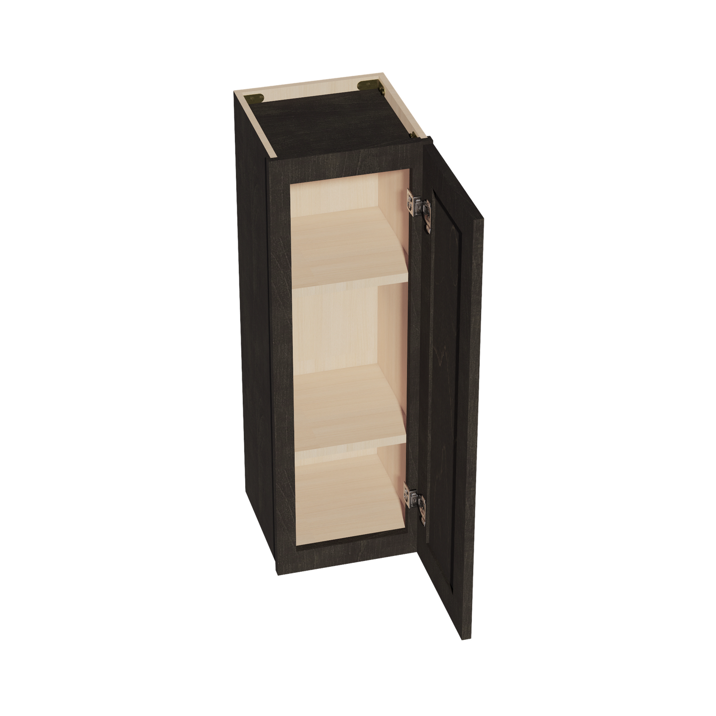 HG-W1236: Dark Gray Shaker 12"W x 36"H 1 Door & 2 Shelves Standard Wall Cabinet