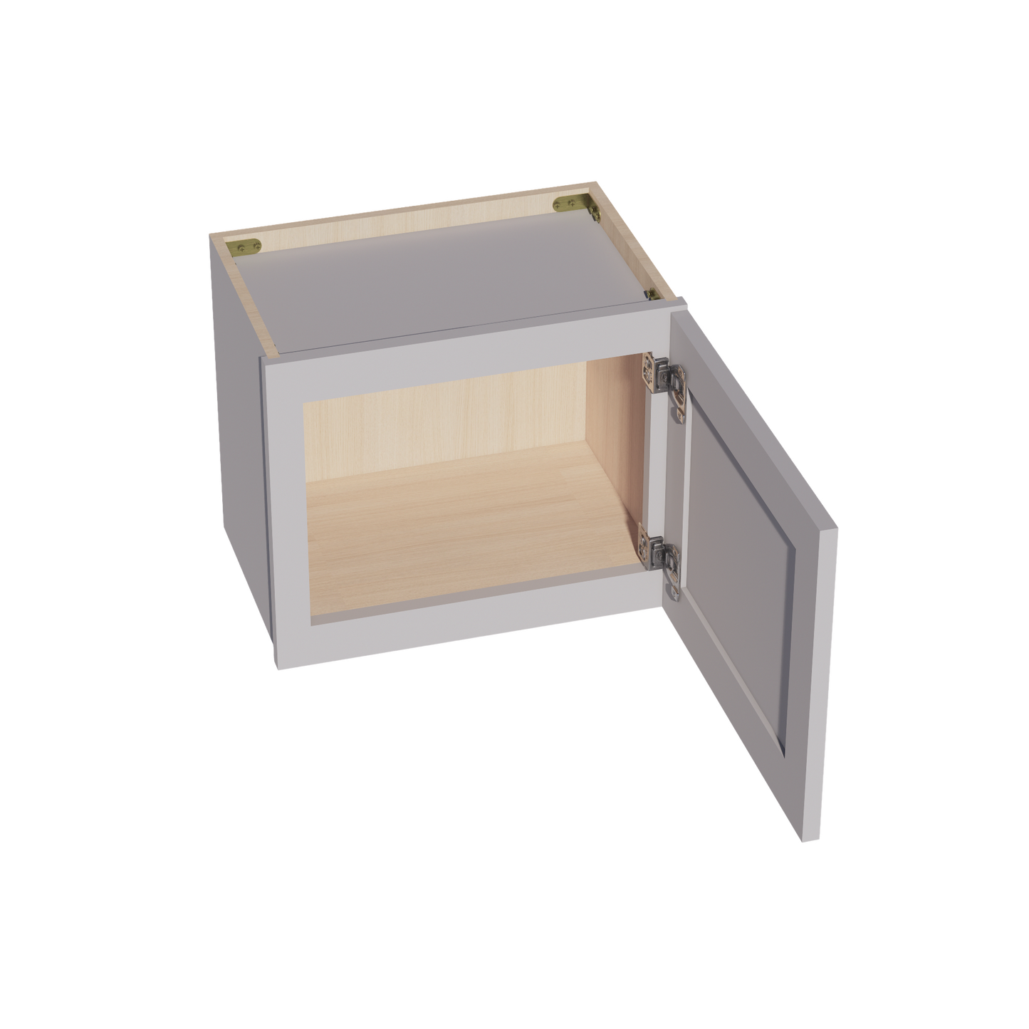 HA-W1815: Ash Gray Shaker 18"W x 15"H 1 Door Standard Wall Bridge Cabinet