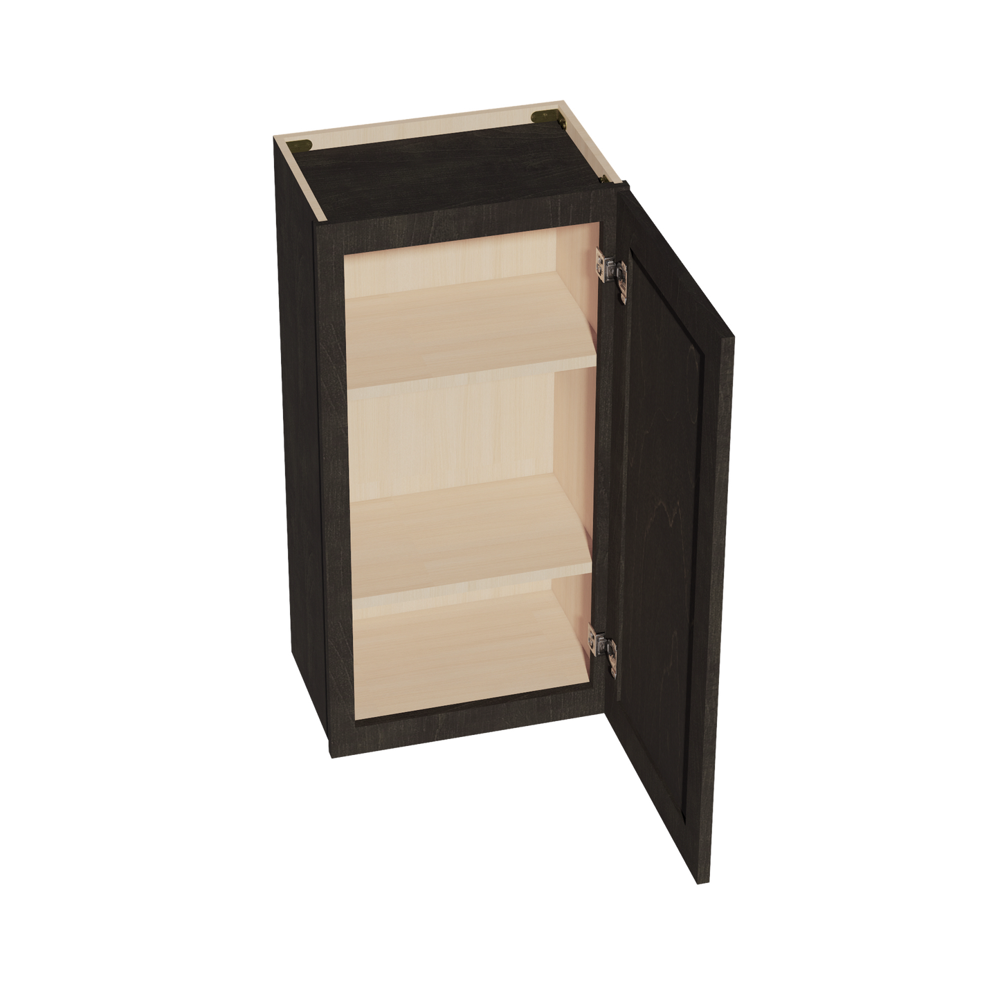 HG-W1836: Dark Gray Shaker 18"W x 36"H 1 Door & 2 Shelves Standard Wall Cabinet