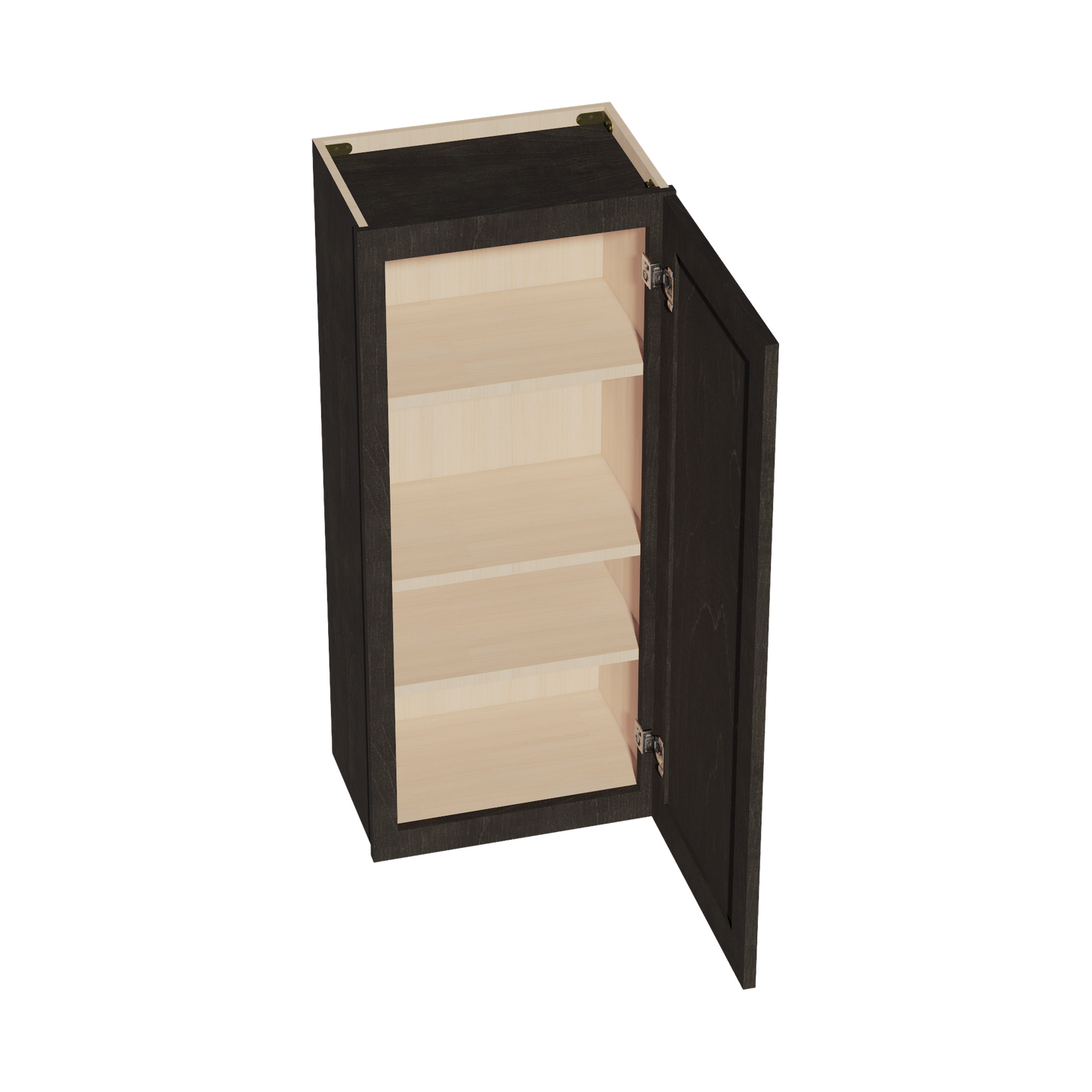 HG-W1842: Dark Gray Shaker 18"W x 42"H 1 Door & 3 Shelves Standard Wall Cabinet