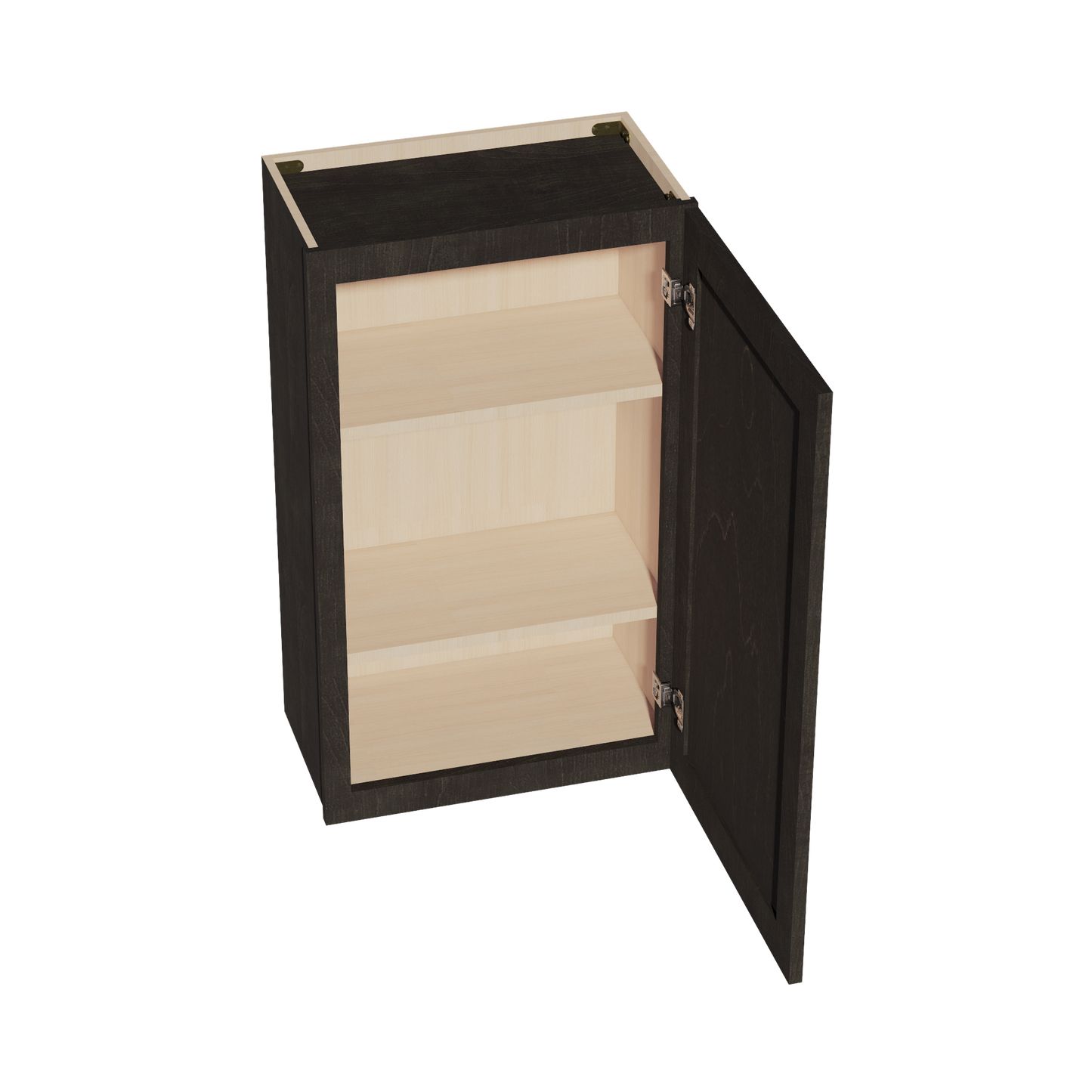 HG-W2136: Dark Gray Shaker 21"W x 36"H 1 Door & 2 Shelves Standard Wall Cabinet