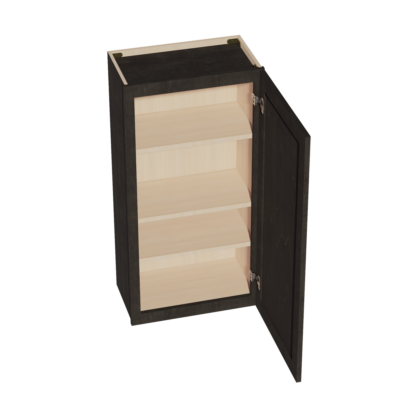 HG-W2142: Dark Gray Shaker 21"W x 42"H 1 Door & 3 Shelves Standard Wall Cabinet