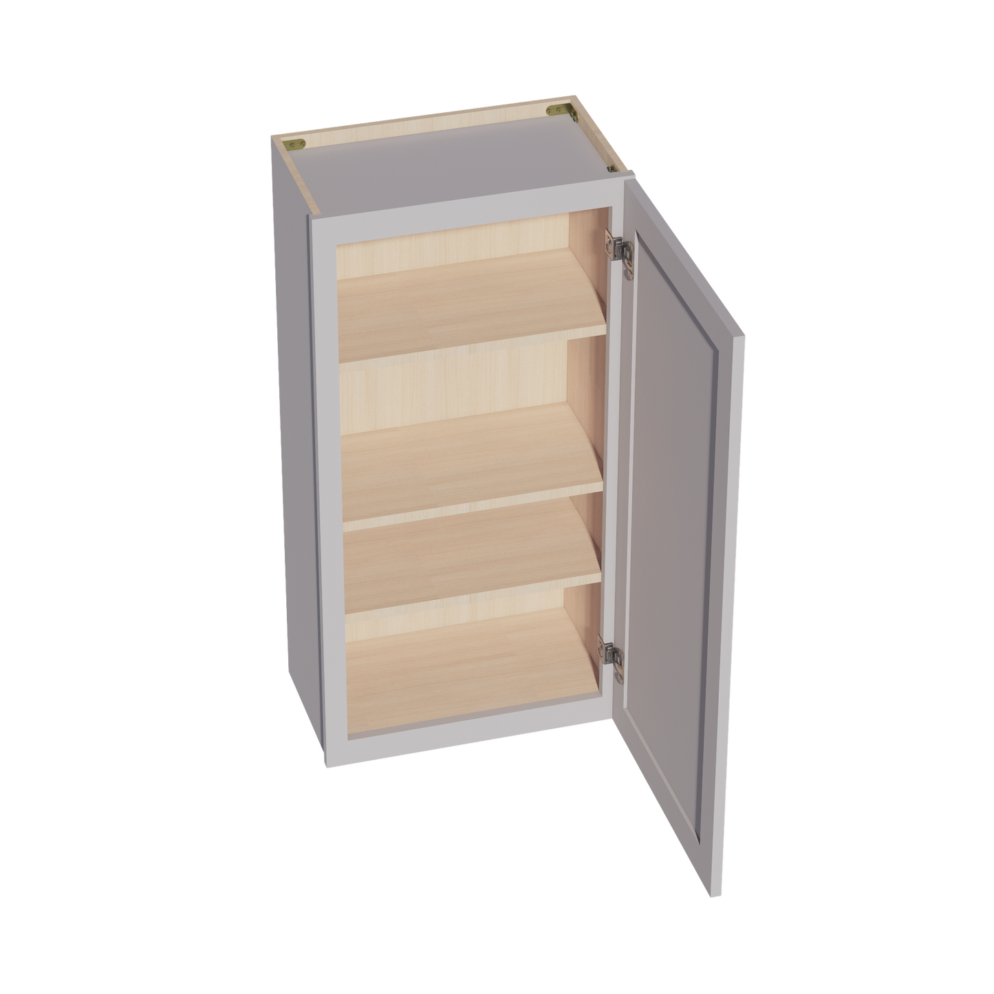 HA-W2142: Ash Gray Shaker 21"W x 42"H 1 Door & 3 Shelves Standard Wall Cabinet