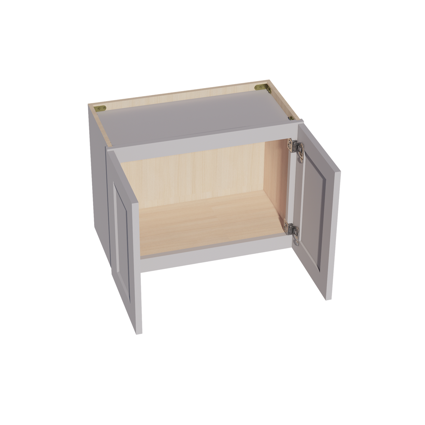 HA-W2418: Ash Gray Shaker 24"W x 18"H 2 Doors Standard Wall Bridge Cabinet