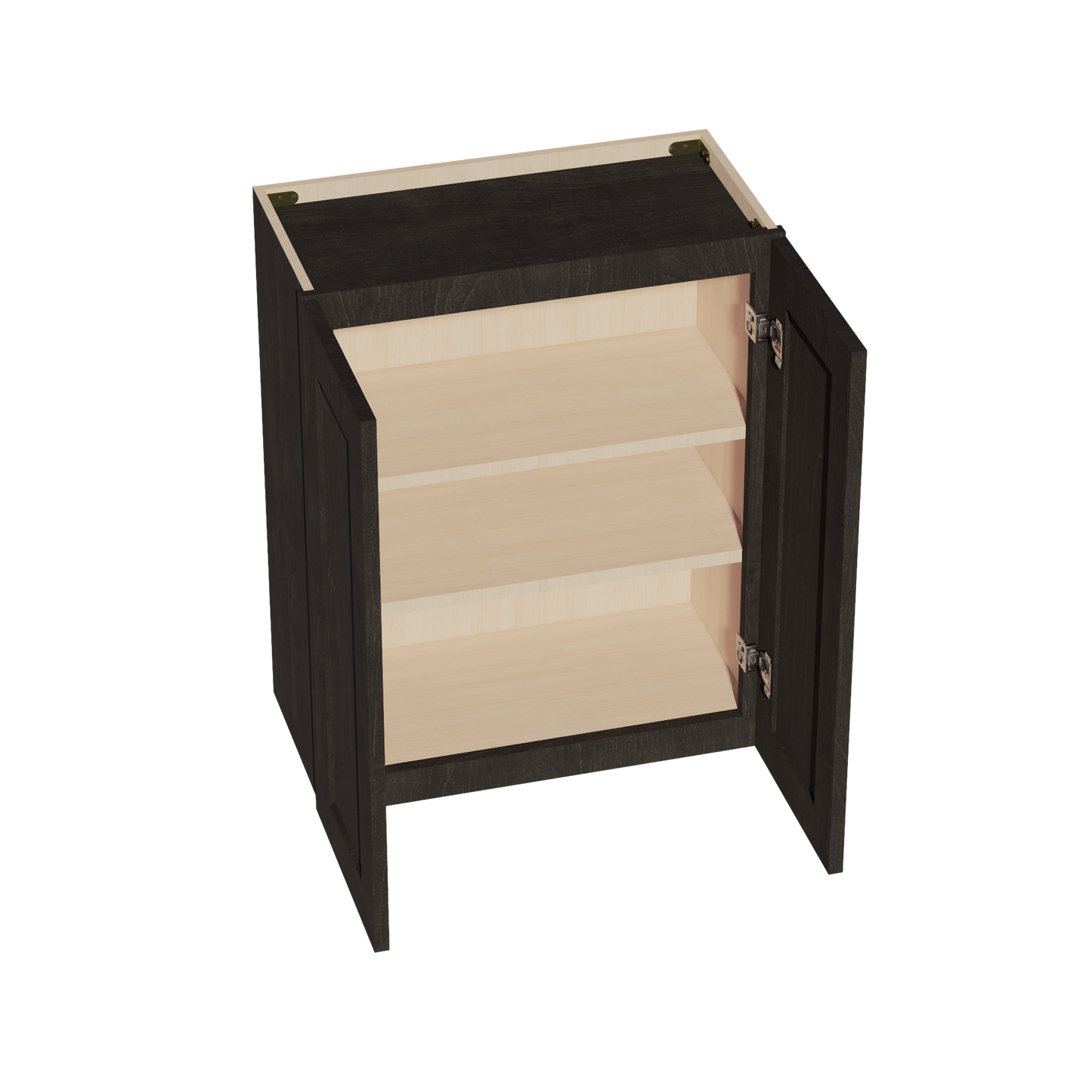 HG-W2430: Dark Gray Shaker 24"W x 30"H 2 Doors & 2 Shelves Standard Wall Cabinet
