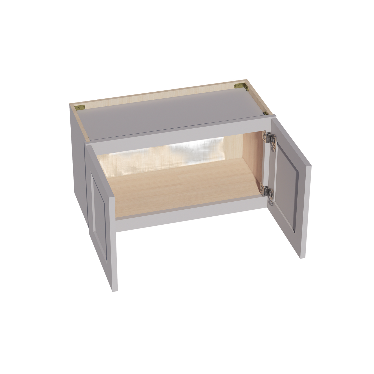 HA-W2715: Ash Gray Shaker 27"W x 15"H 2 Doors Standard Wall Bridge Cabinet