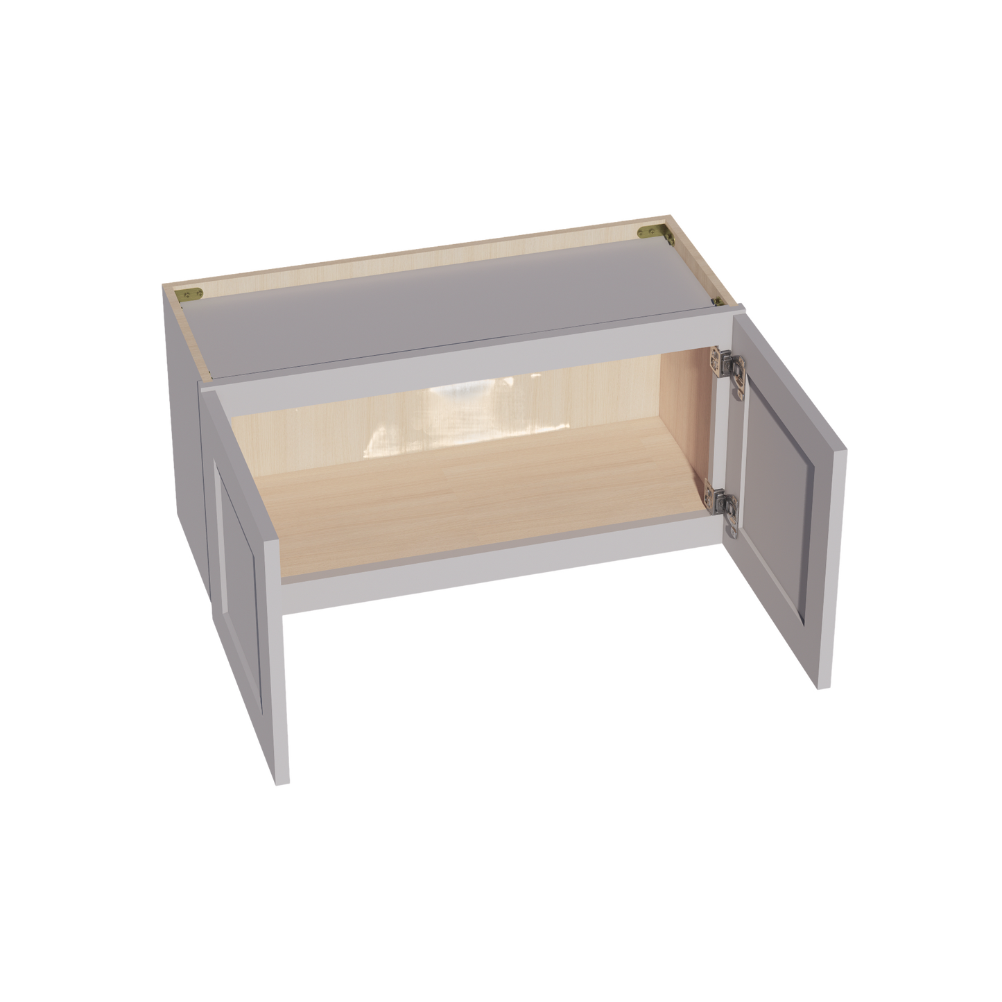 HA-W3015: Ash Gray Shaker 30"W x 15"H 2 Doors Standard Wall Bridge Cabinet