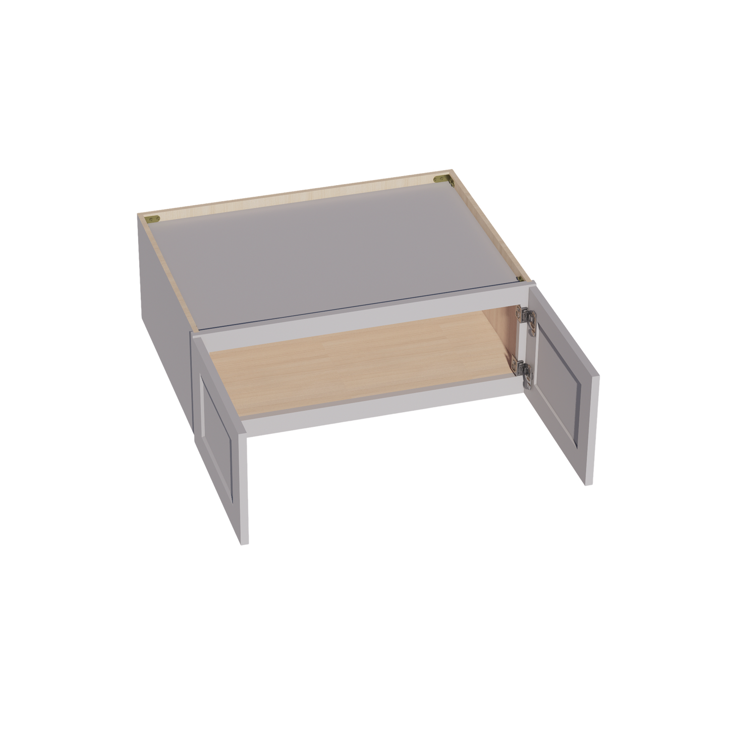 HA-W331224: Ash Gray Shaker 33"W x 12"H x 24"D 2 Doors Standard Bridge Wall Cabinet