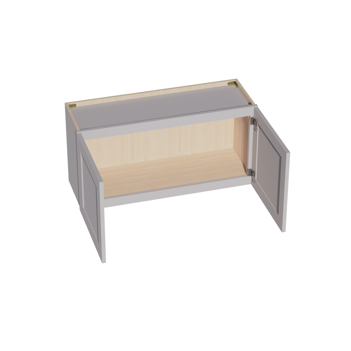 HA-W3618: Ash Gray Shaker 36"W x 18"H 2 Doors Standard Wall Bridge Cabinet
