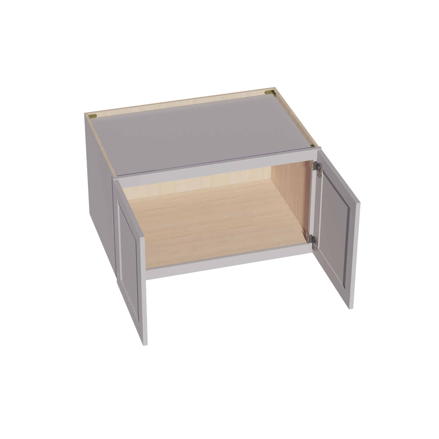 HA-W362124: Ash Gray Shaker 36"W x 21"H x 24"D 2 Doors & 1 Shelf Standard Bridge Wall Cabinet