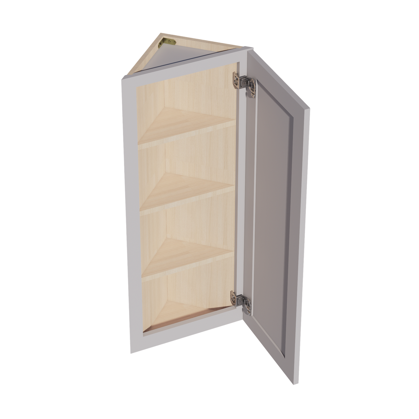 HA-WAE1242: Ash Gray Shaker 12"W x 42"H x 12"D 1 Door & 3 Shelves Wall Angle End Cabinet