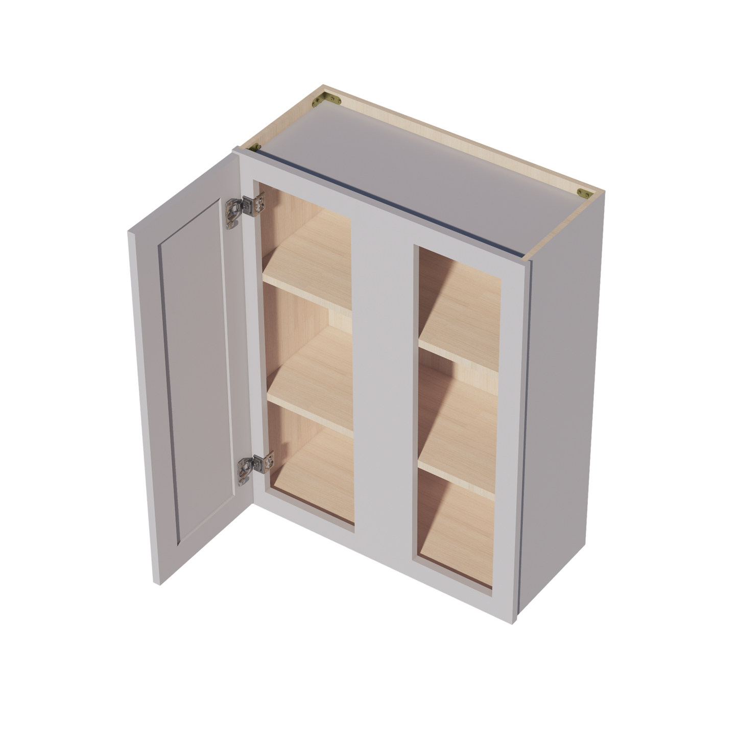 HA-WBC2736: Ash Gray Shaker 27"W x 36"H 1 Door & 2 Shelves Wall Blind Corner Cabinets