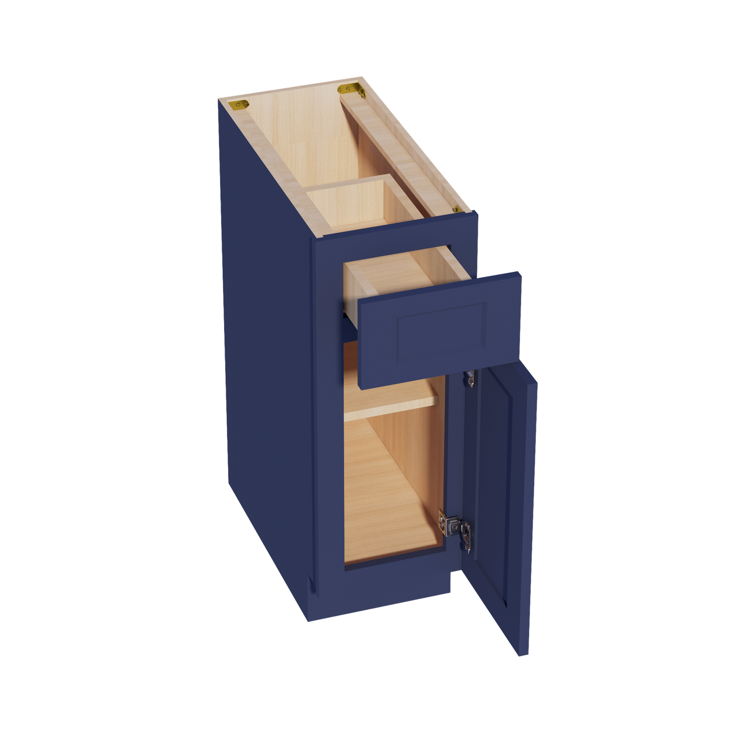 HB-B12: Indigo Blue Shaker 12" 1 Drawer 1 Door Standard Base Cabinet