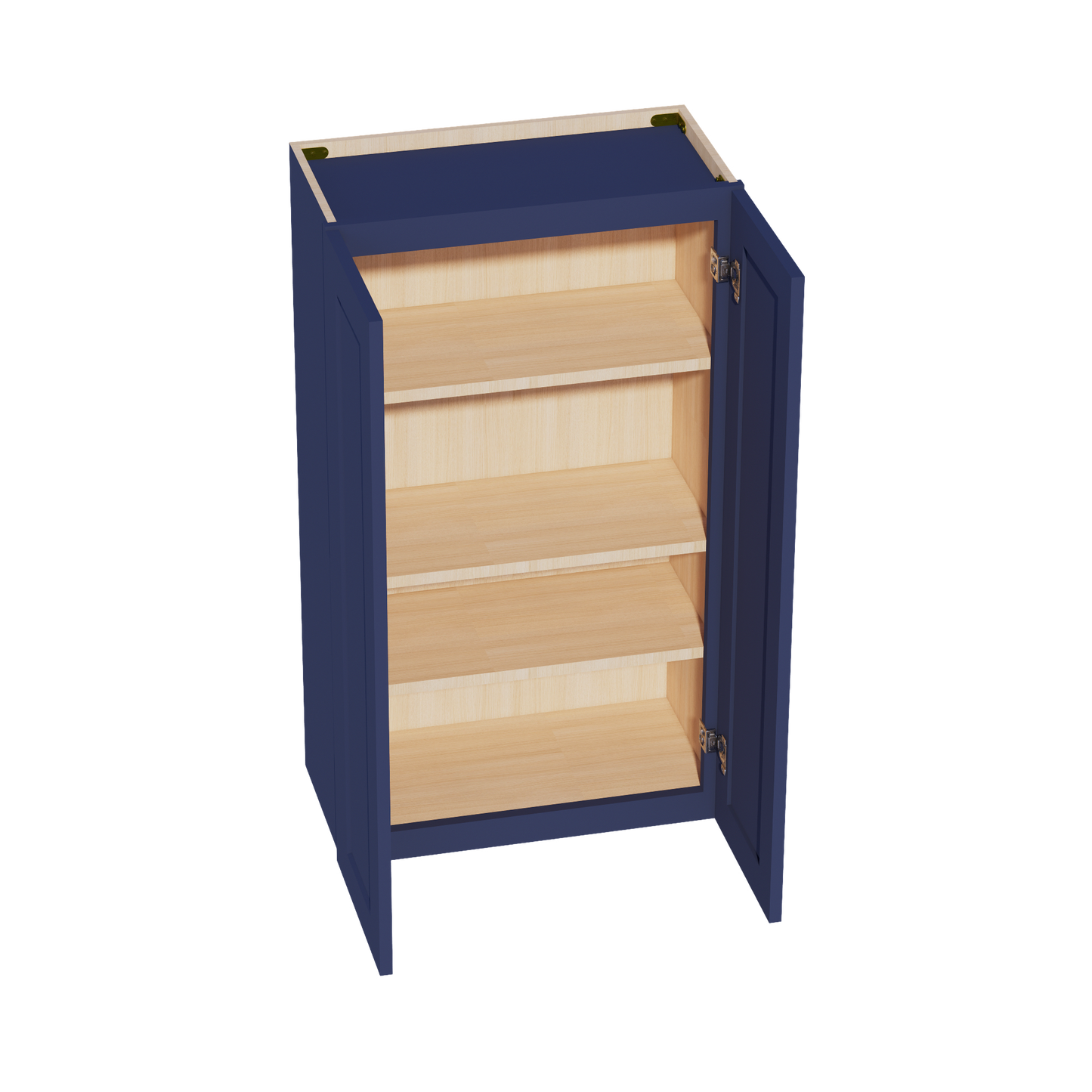 HB-W2442: Indigo Blue Shaker 24"W x 42"H 2 Doors & 3 Shelves Standard Wall Cabinet