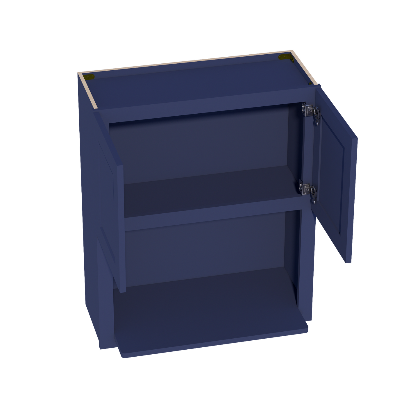 HB-WM3036: Indigo Blue Shaker 30"W x 36"H 2 Doors Wall Built-in Microwave Cabinets