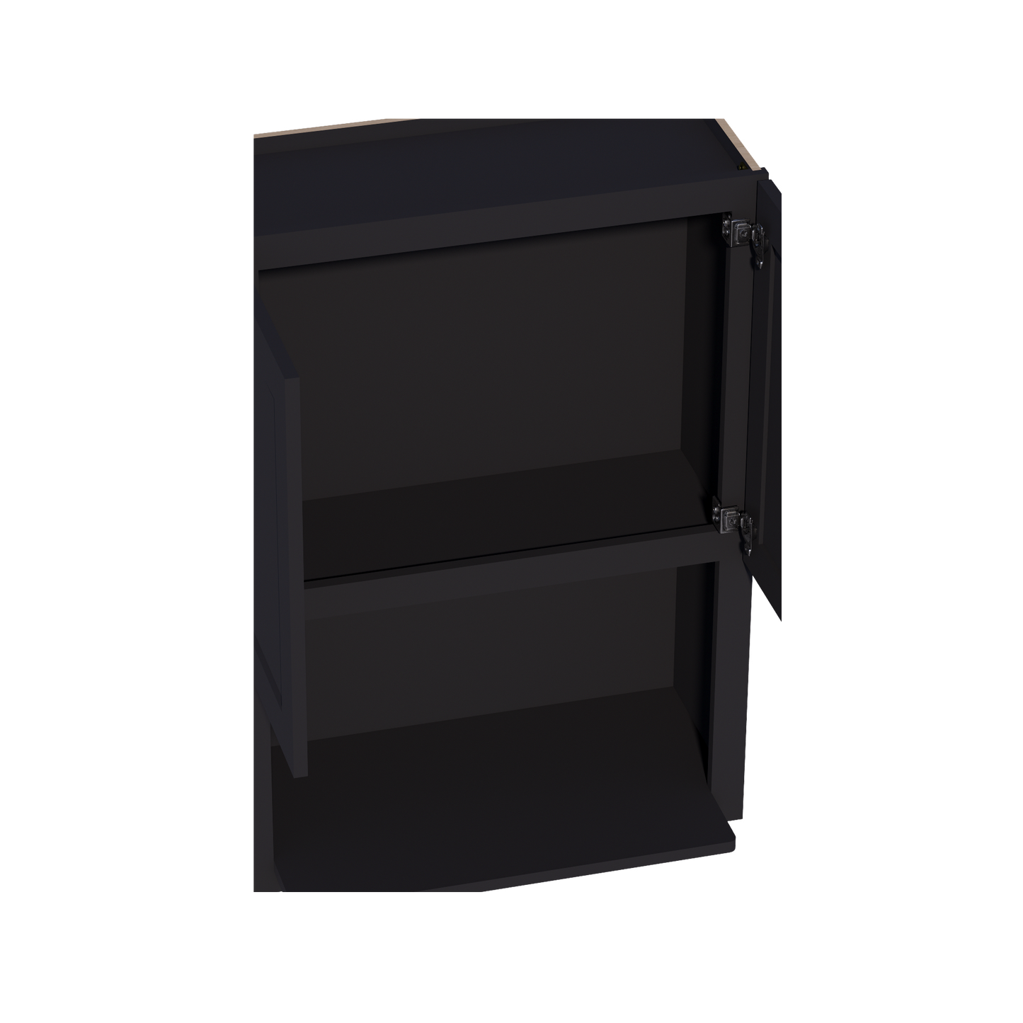 HE-WM3042: Ebony Black Shaker 30"W x 42"H 2 Door & 1 Shelf Wall Built-in Microwave Cabinets