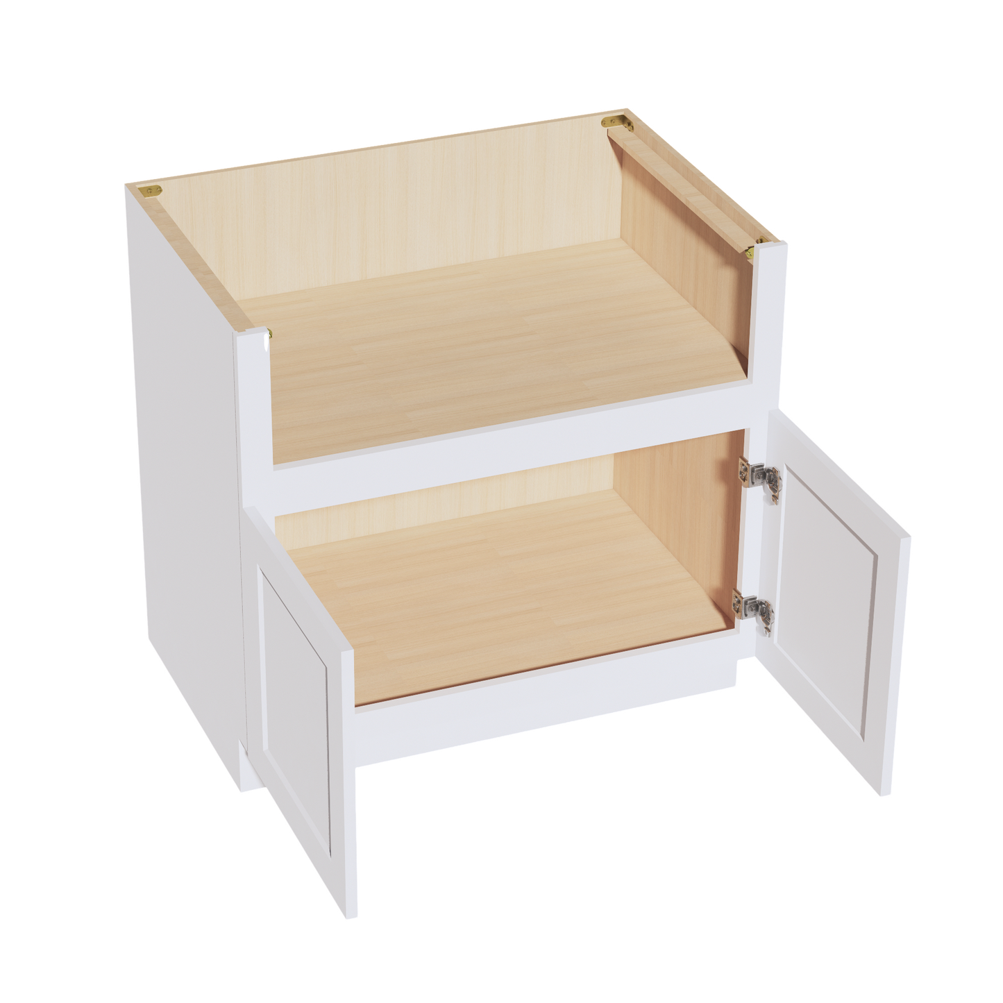 HF-FS36: Frost White Shaker 36" 2 Doors Farm House Sink Base Cabinets