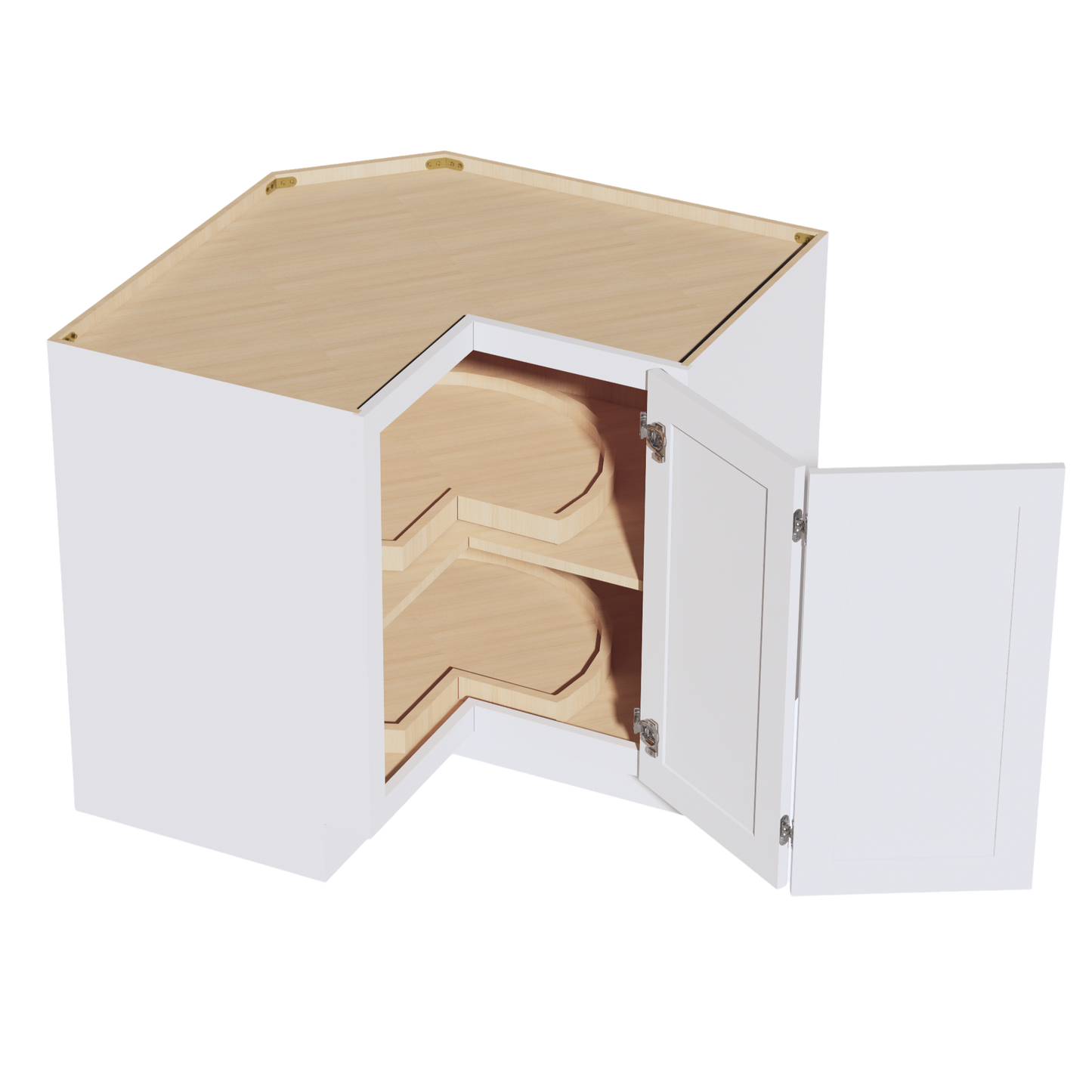 HF-LSB33: Frost White Shaker 33" 2 Doors Lazy Susan Corner Base Cabinet