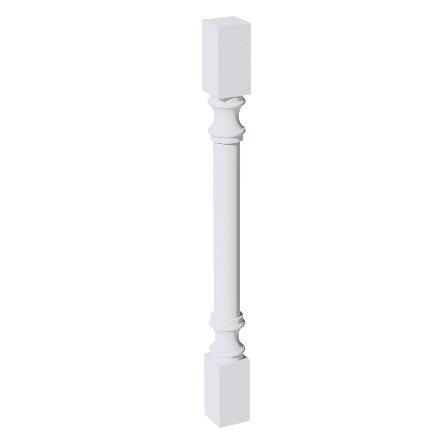 SF-RP336: Frost White Slim Shaker 03"W x 36"H x 03"D Round Roman Pillar