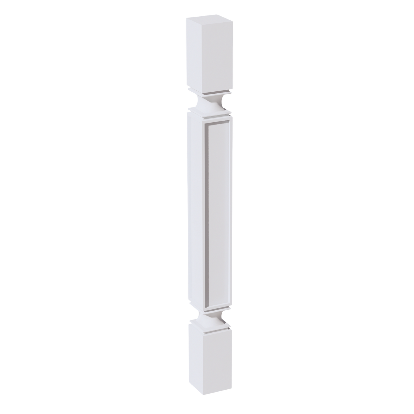 SF-SP336: Frost White Slim Shaker 03"W x 36"H x 03"D Square Roman Pillar